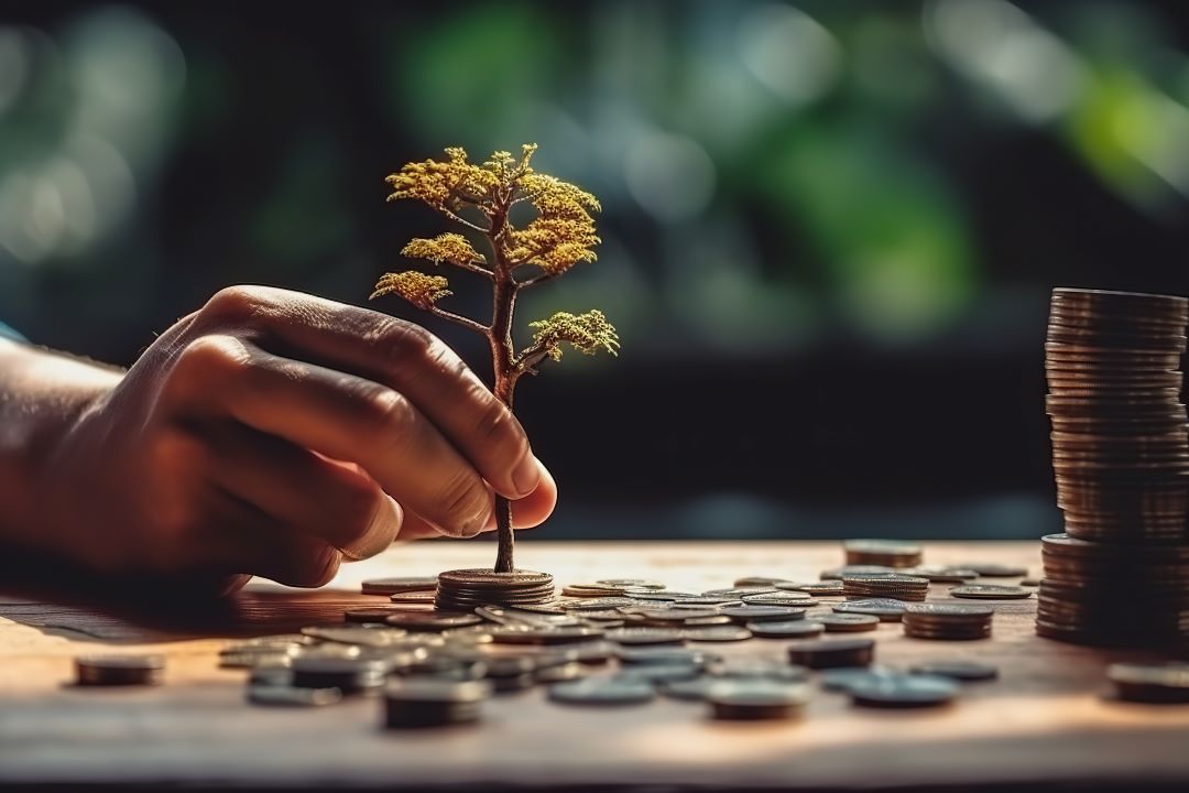 árbol con monedas activos financieros